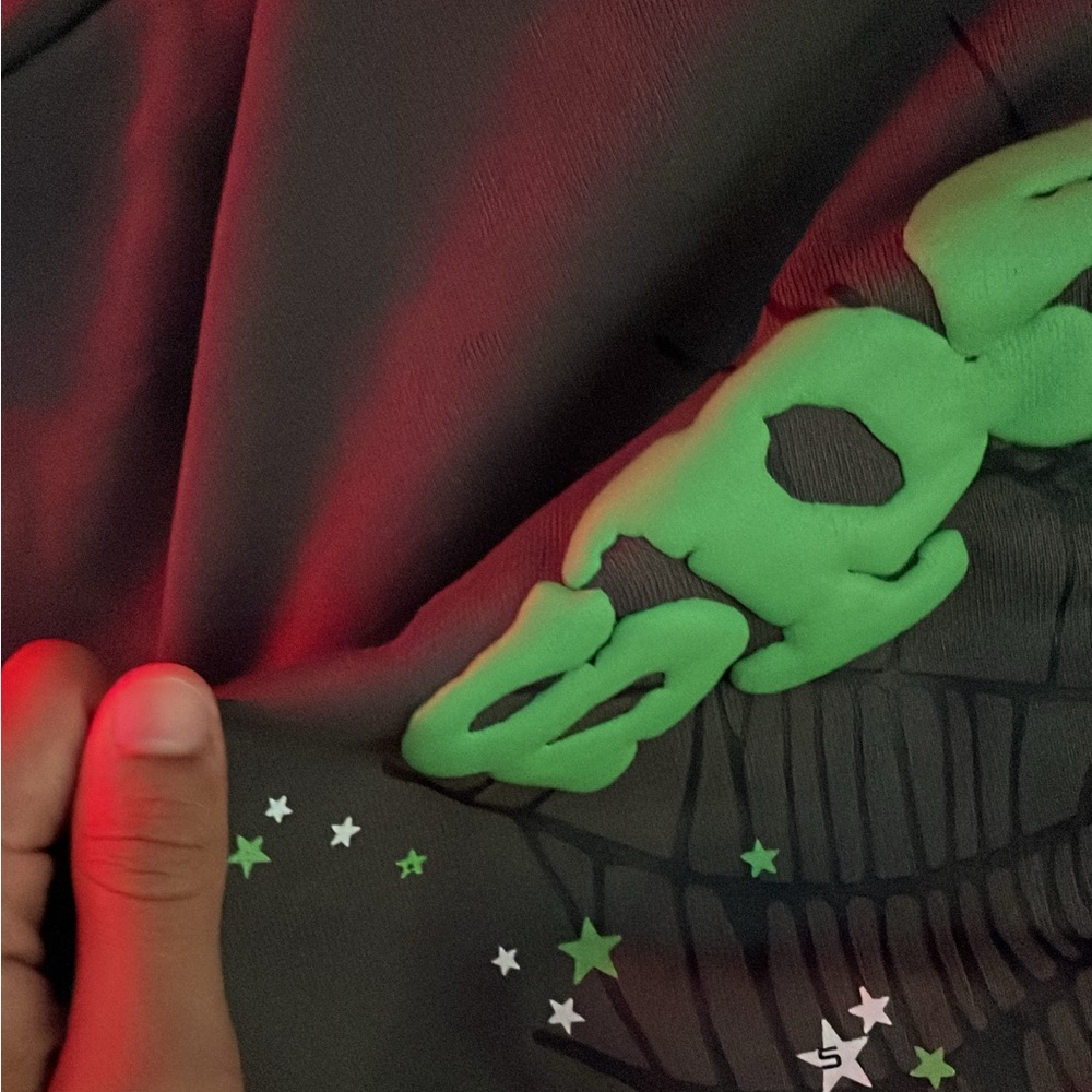 Black Hoodie with Green Graphic